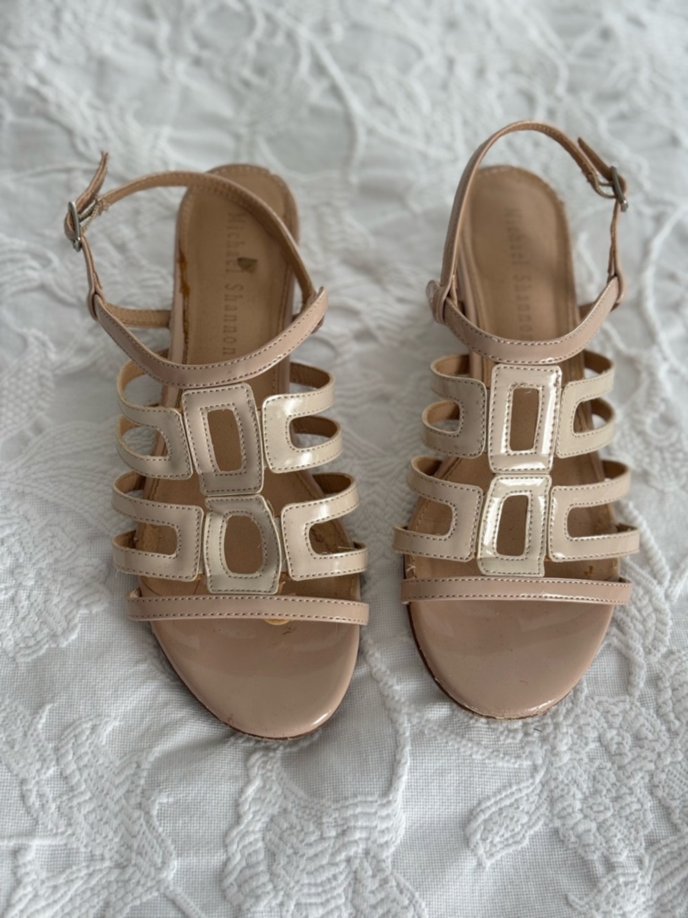 Michael Shannon “Gloria” Neutral Nude Strappy Sandal - Size 6
